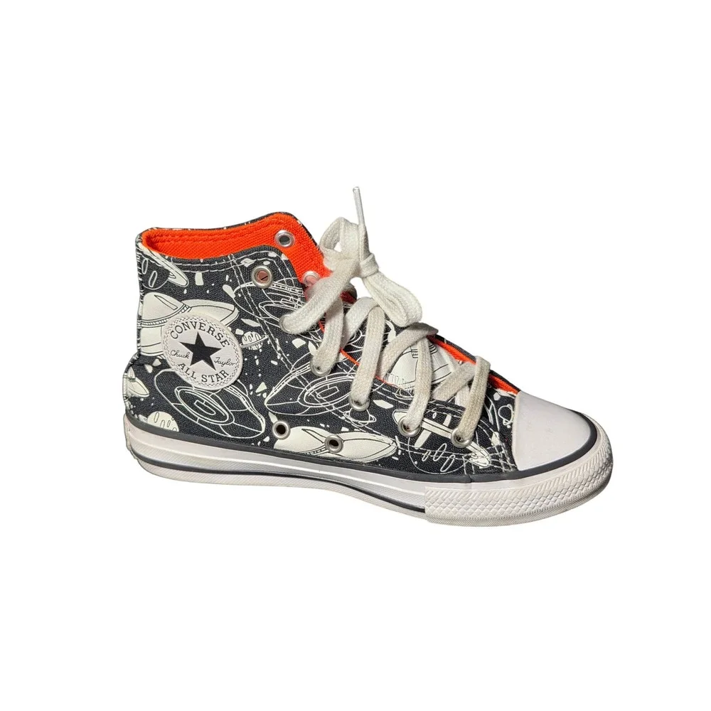 Converse Chuck Taylor All Star Kids Space UFO Print Sneakers Black White‎